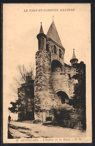 Cpa auvillars église et - auvillars,, l´Église