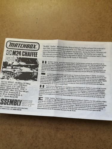 M24 chaffee matchbox - 1/76,
