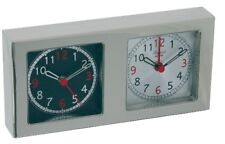 Réveil / Pendulette de voyage Rapport DEAUVILLE, 2 fuseaux, étui cuir noir, NEUF