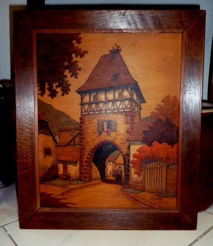 Tableau pyrogravure jules - tableau, en