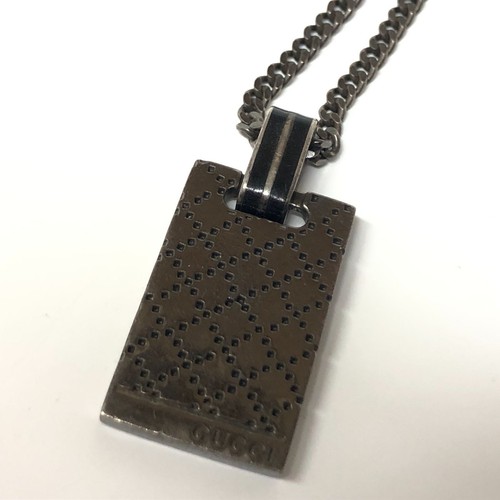 Collier pendentif plaque gucci - collier,