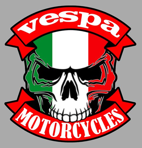 Vespa skull sticker vinyle - sticker,