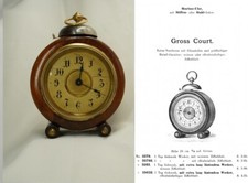 1898 Antique German Alarm desk clock by Gebrüder Junghans