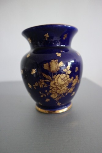 Petit vase bleu decor - petit,