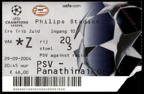Ticket 2004 psv - ticket,