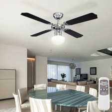 Ventilateur de Plafond Plafonnier Télécommande Droite Rotation À Aile Réversible