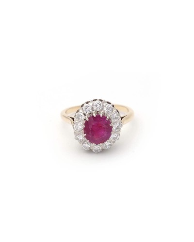 Bague marguerite rubis ct - bague, 2.10