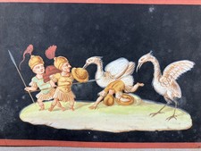 Gouache Napolitaine à décor de caricature de soldats romains