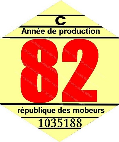Vignette 1982 pour mobylette - vignette,