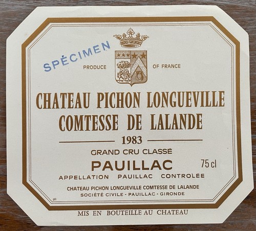 étiquette château pichon - Étiquette,