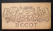 Estampe , façade de caisse vins château BEAU - SEJOUR BECOT