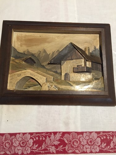 Ancien tableau bois - bois, sculpte