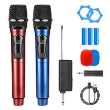 Microphone Sans Fil2 Pièces Double Portable Micros Dynamiques Avec Récepteur ...