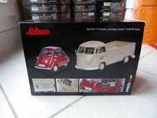 Set VW Volkswagen T1 Pritsche Autohaus Jakobi & Bmw Isetta Schuco 1/32 neuve