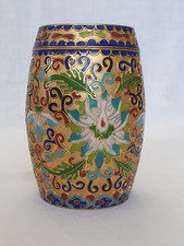 PETIT POT A OPIUM EN BRONZE ET EMAIL CLOISONNE AVEC SON COUVERCLE - FIN XXème