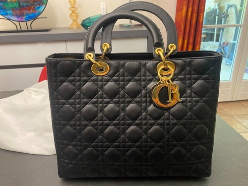 Sac lady dior cuir noir - dior,