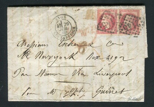 Rare lettre lyon pour - pour, new