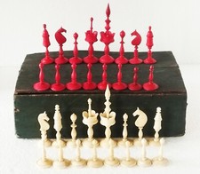 Jeu d'échecs en os bovin