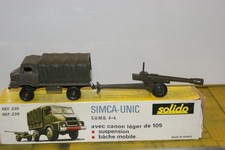 Solido SIMCA-UNIC avec canon léger de 105 dans sa boite d'origine