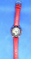 Vintage Ancien MONTRE WATCH UHR REGOLO CHRONOGRAPH Quartz 202020 Bracelet Rouge 