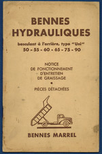 1964-Notice bennes Marrel Hydrauliques-Basculant à l'Arriere type Uni