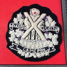 Armée Britannique Liverpool Écossais Cameron Regiment Brodé Blazer Badge