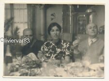 Vintage photo 1959 - woman and 2 men at dining table in parlor
