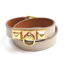 Hermes Bracelet Medor en cuir d'agneau double band T stamp 74939106