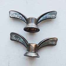2 écrous papillon HURET 'luxe' en laiton - vélo vintage