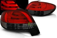 Paire de feux arriere Peugeot 206 de 1998 a 2006 LED BAR rouge fume