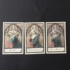 3 CPA Nonne Cornette Foi Charité Espérance 1908 Cartes Postales Religieuses
