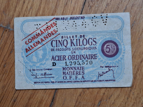 Rationnement ticket matiere - -,