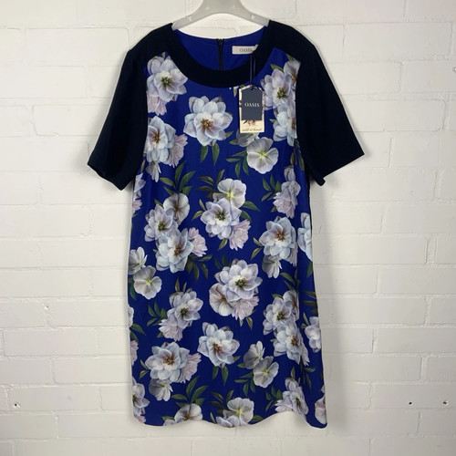 Oasis blue floral print shirt - blue,
