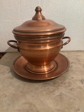 Ancienne Soupière Cuivre  avec plateau Villedieu LELEGARD