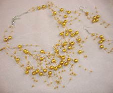 Parure bijoux collier boucles