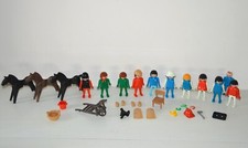 Lot divers anciens PLAYMOBIL Vintage personnages chevaux accessoires 70 - 80's