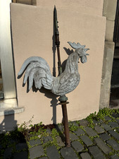 ANCIENNE GIROUETTE COQ DE CLOCHER EN ZINC ÉPOQUE XIXème OLD WEATHERCOCK
