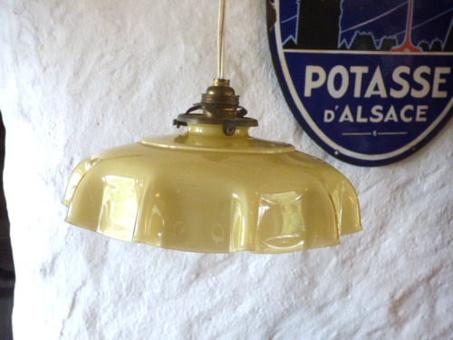 Ancien plafonnier opaline - plafonnier, en