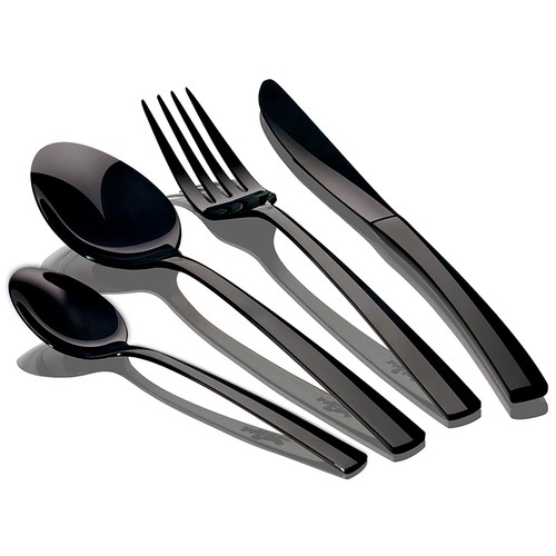 Ménagère noir piece acier - 24-piece,