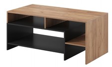 Table Basse Alva 120x60cm Chêne Sauvage Or Anthracite