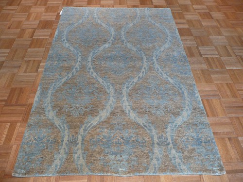 Hand knotted soft blue - x,