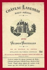 78/72 Etiquette Label HAUT-MÉDOC CHÂTEAU LANESSAN 1982 DELBOS-BOUTEILLER CUSSAC