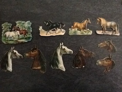 Lot beaux decoupis - decoupis, chevaux