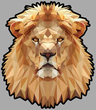 ROI LION ORIGAMI TETE AFRIQUE SAVANE SAUVAGE DECAL AUTOCOLLANT STICKER LA182X