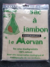 sac à jambon 68 x 80 , sac 100% coton , sac biodégradable " le Morvan "
