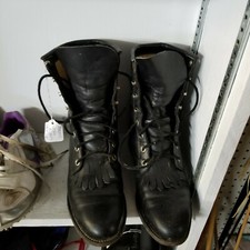 Justin Black Leather Lace Up