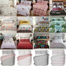 Housse De Couette Simple Double King Size - Licorne Oiseaux Floral Géométrique