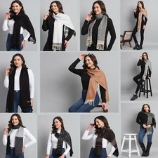 5 PC LOT Écharpes En Cachemire 100% Fait Main Plaid En Laine Pour Femmes