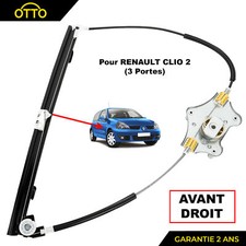 Mecanisme Leve Vitre Passager AVANT DROIT prévu pour Clio 2 (1998-2005) 3 PORTES
