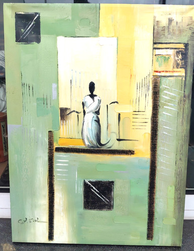 Tableau abstrait peint - tableau,